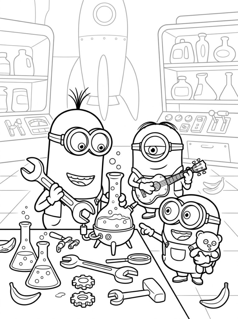 Minions Kleurplaten (Gratis PDF Printables) 20 - gratis kleurplaat om te printen