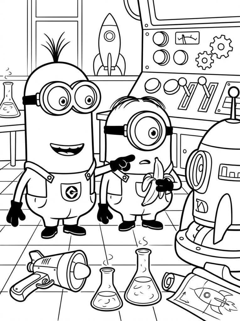 Minions Kleurplaten (Gratis PDF Printables) 21 - gratis kleurplaat om te printen