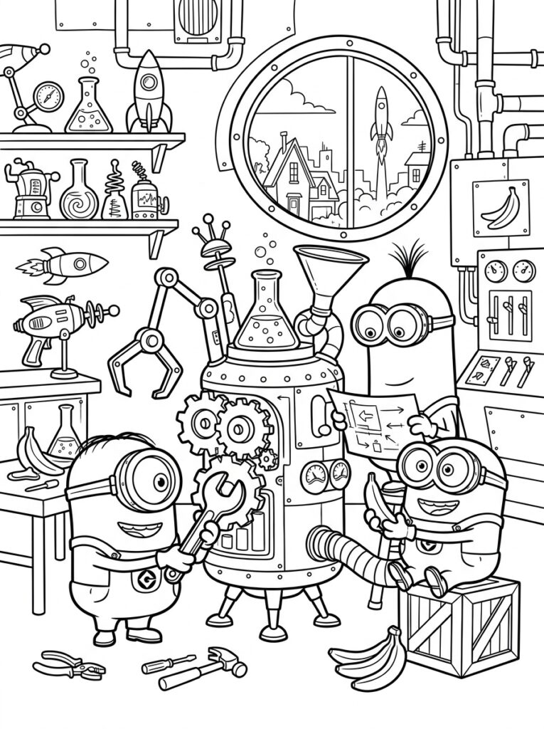 Minions Kleurplaten (Gratis PDF Printables) 24 - gratis kleurplaat om te printen