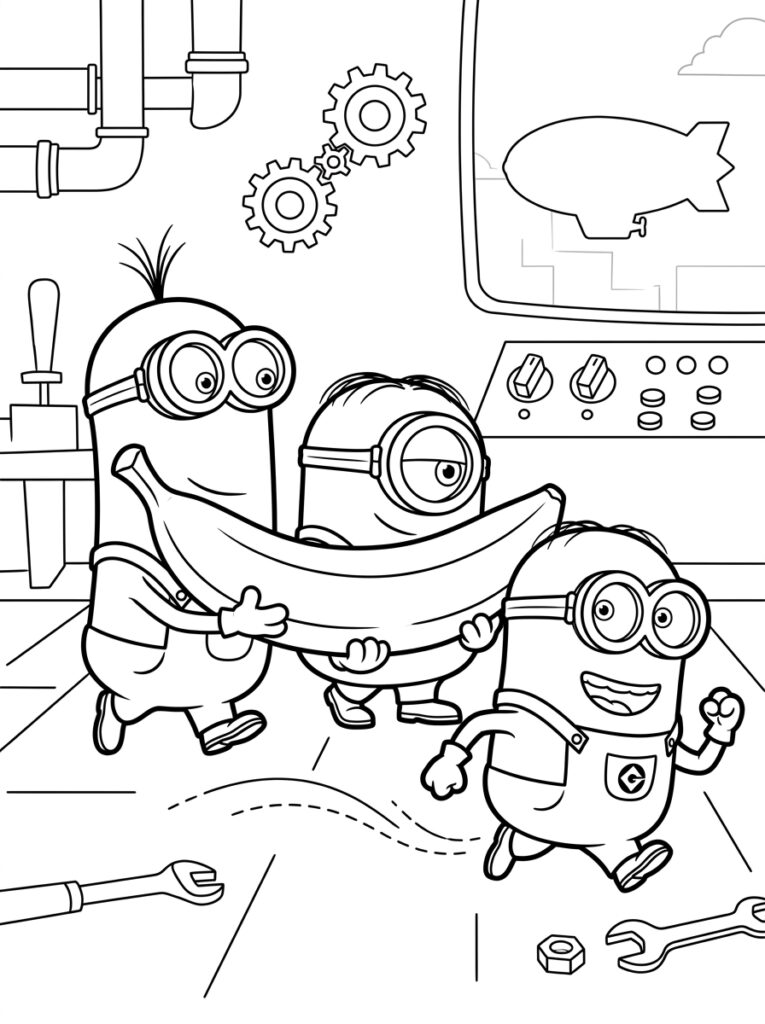Minions Kleurplaten (Gratis PDF Printables) 25 - gratis kleurplaat om te printen