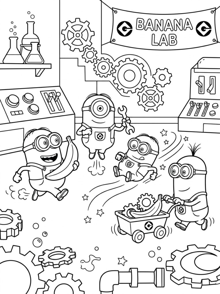 Minions Kleurplaten (Gratis PDF Printables) 26 - gratis kleurplaat om te printen
