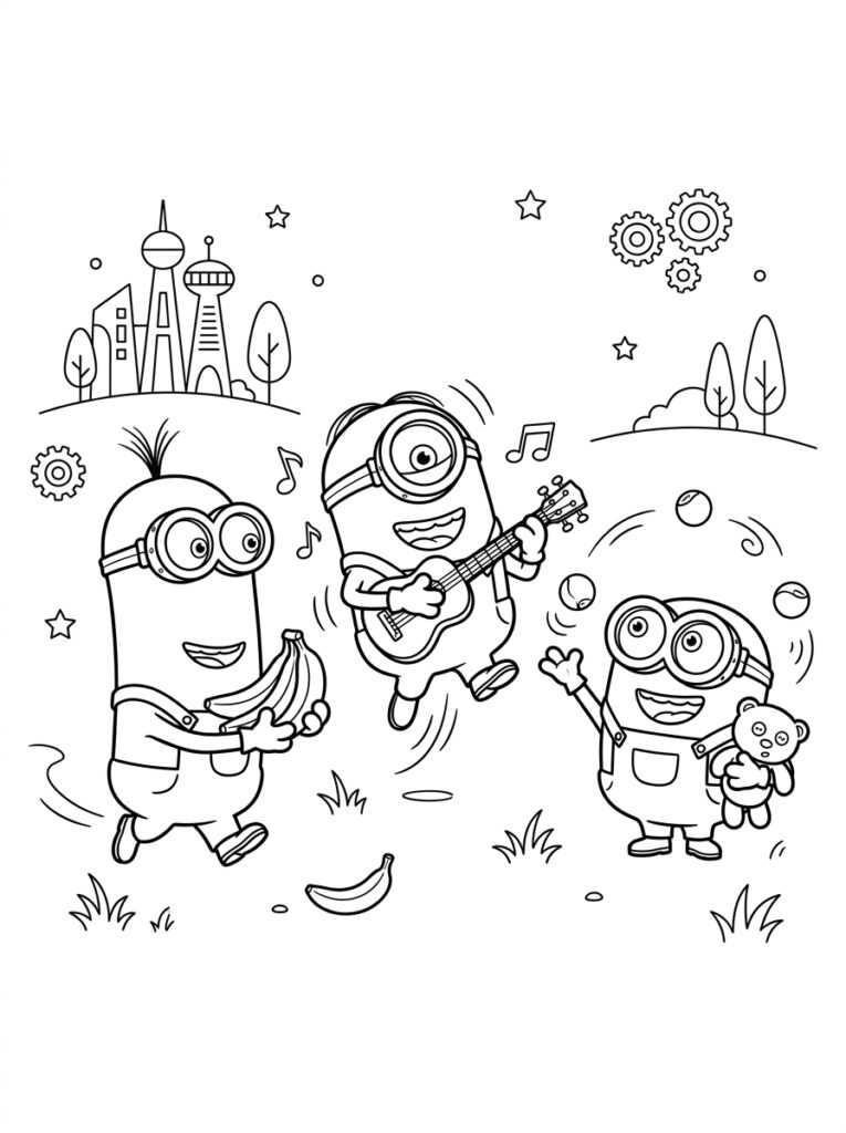 Minions Kleurplaten (Gratis PDF Printables) 27 - gratis kleurplaat om te printen