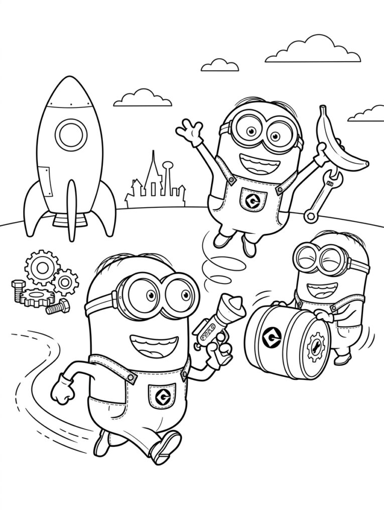 Minions Kleurplaten (Gratis PDF Printables) 28 - gratis kleurplaat om te printen