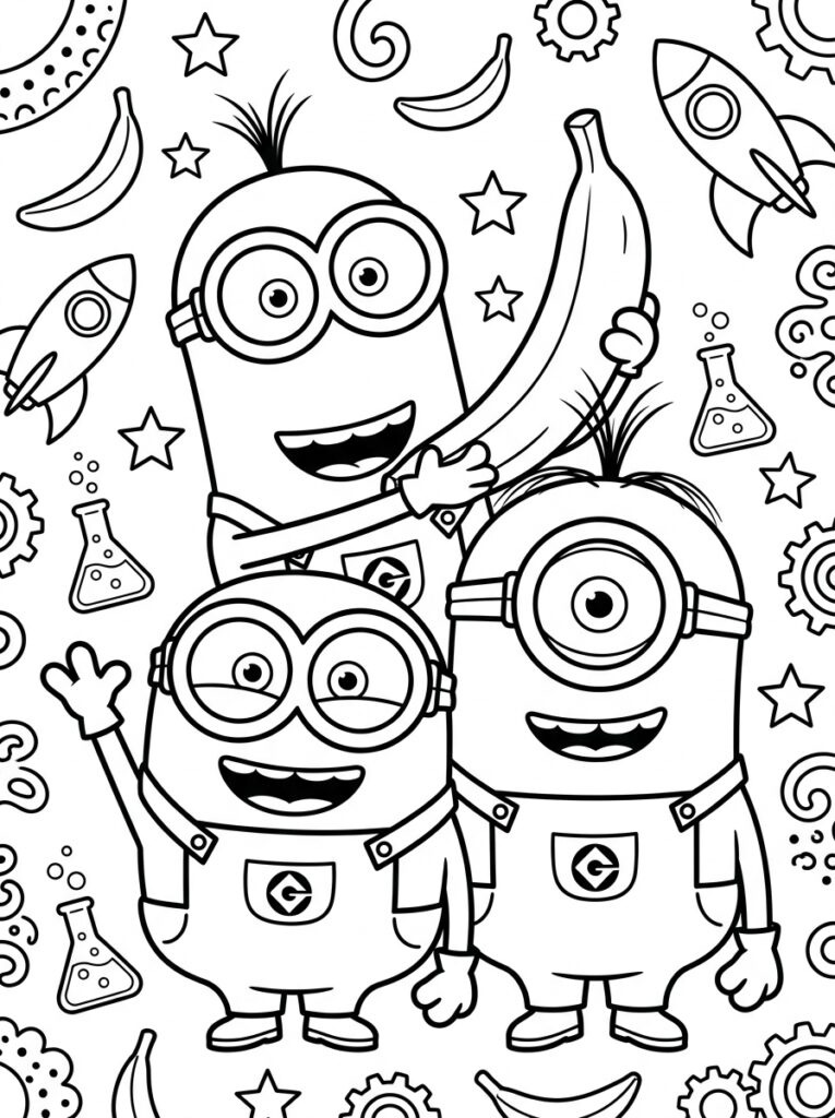 Minions Kleurplaten (Gratis PDF Printables) 29 - gratis kleurplaat om te printen