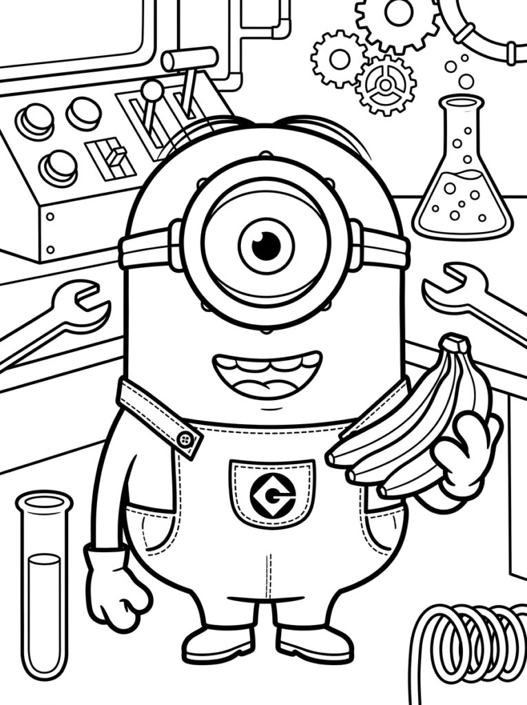 Minions Kleurplaten (Gratis PDF Printables) 30 - gratis kleurplaat om te printen