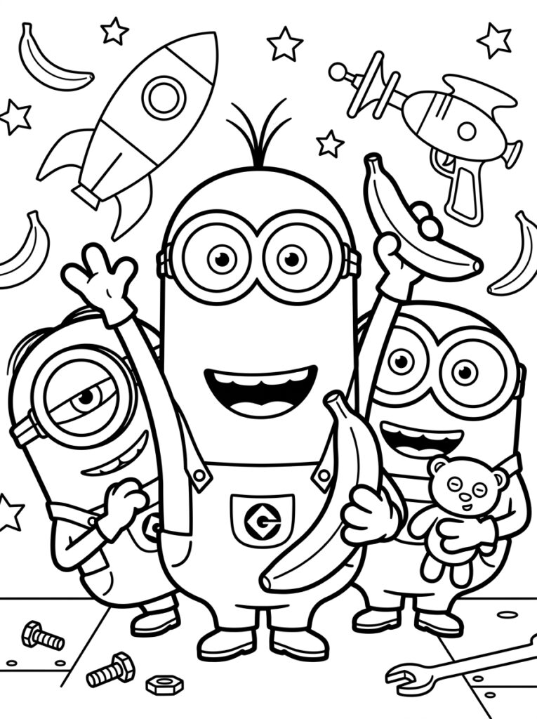 Minions Kleurplaten (Gratis PDF Printables) 31 - gratis kleurplaat om te printen