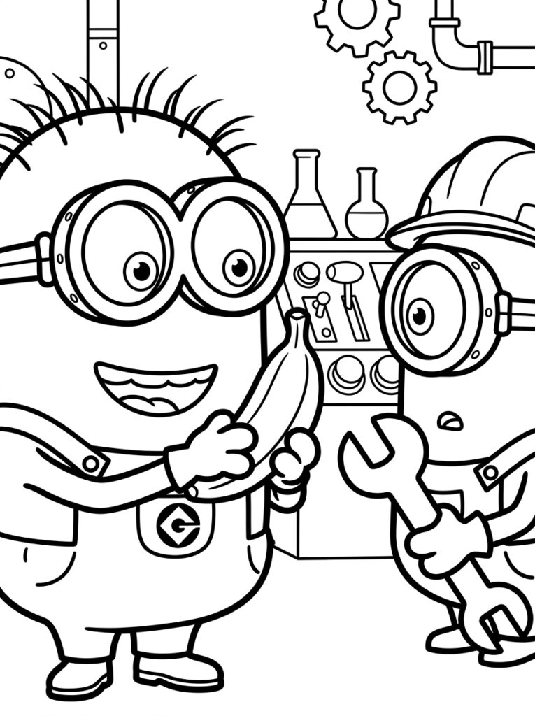 Minions Kleurplaten (Gratis PDF Printables) 32 - gratis kleurplaat om te printen