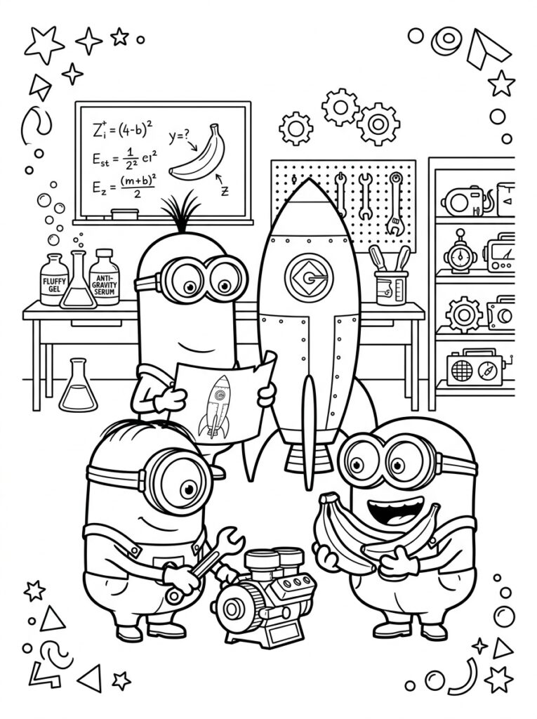 Minions Kleurplaten (Gratis PDF Printables) 34 - gratis kleurplaat om te printen