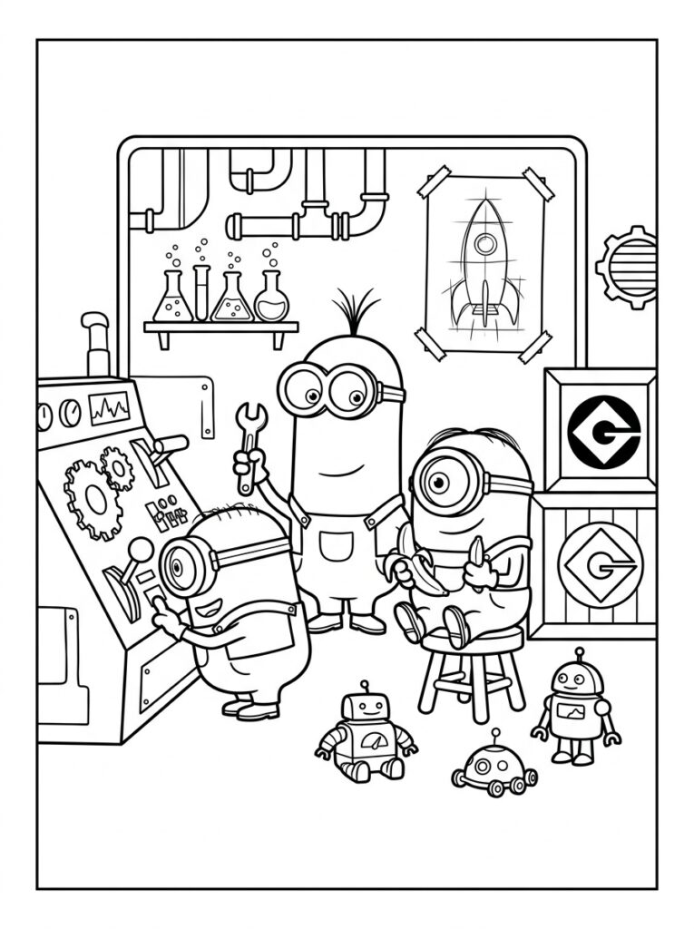 Minions Kleurplaten (Gratis PDF Printables) 36 - gratis kleurplaat om te printen