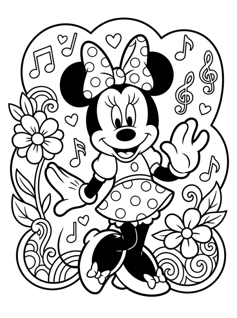 Minnie Mouse Kleurplaten (Gratis PDF Printables) 07 - gratis kleurplaat om te printen