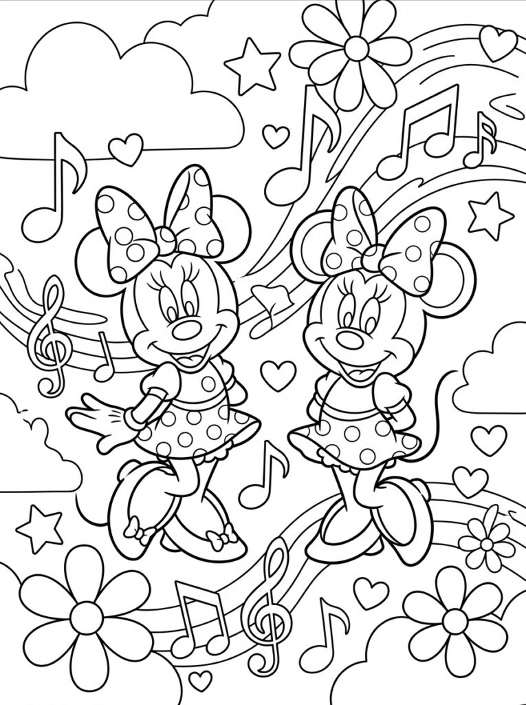 Minnie Mouse Kleurplaten (Gratis PDF Printables) 16 - gratis kleurplaat om te printen