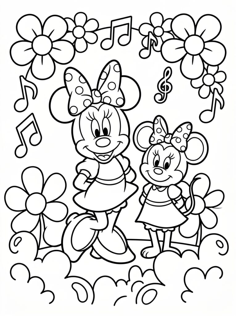 Minnie Mouse Kleurplaten (Gratis PDF Printables) 17 - gratis kleurplaat om te printen