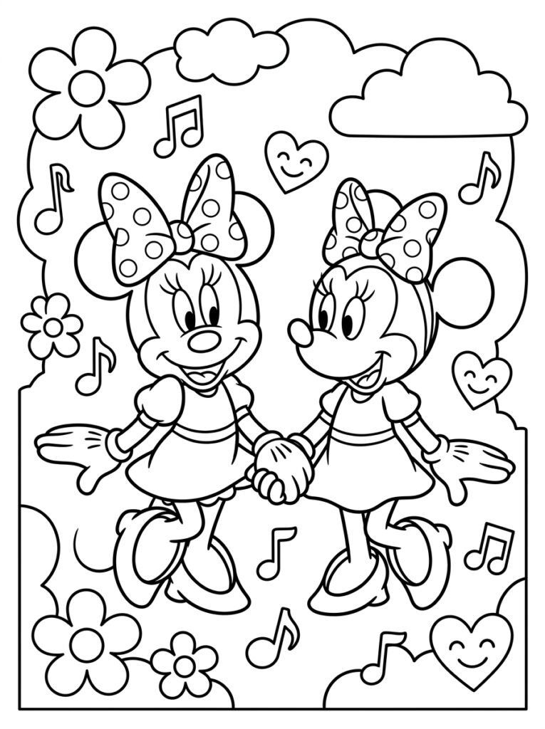 Minnie Mouse Kleurplaten (Gratis PDF Printables) 18 - gratis kleurplaat om te printen