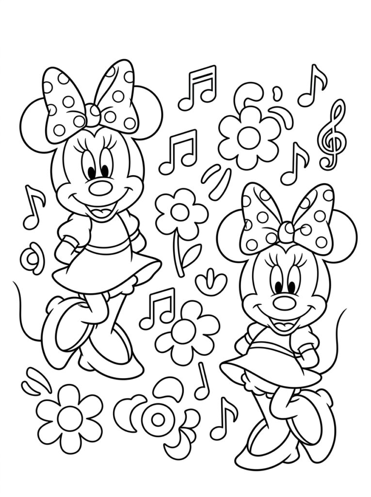 Minnie Mouse Kleurplaten (Gratis PDF Printables) 19 - gratis kleurplaat om te printen