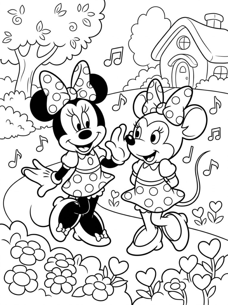 Minnie Mouse Kleurplaten (Gratis PDF Printables) 20 - gratis kleurplaat om te printen