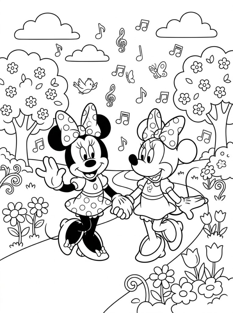 Minnie Mouse Kleurplaten (Gratis PDF Printables) 22 - gratis kleurplaat om te printen