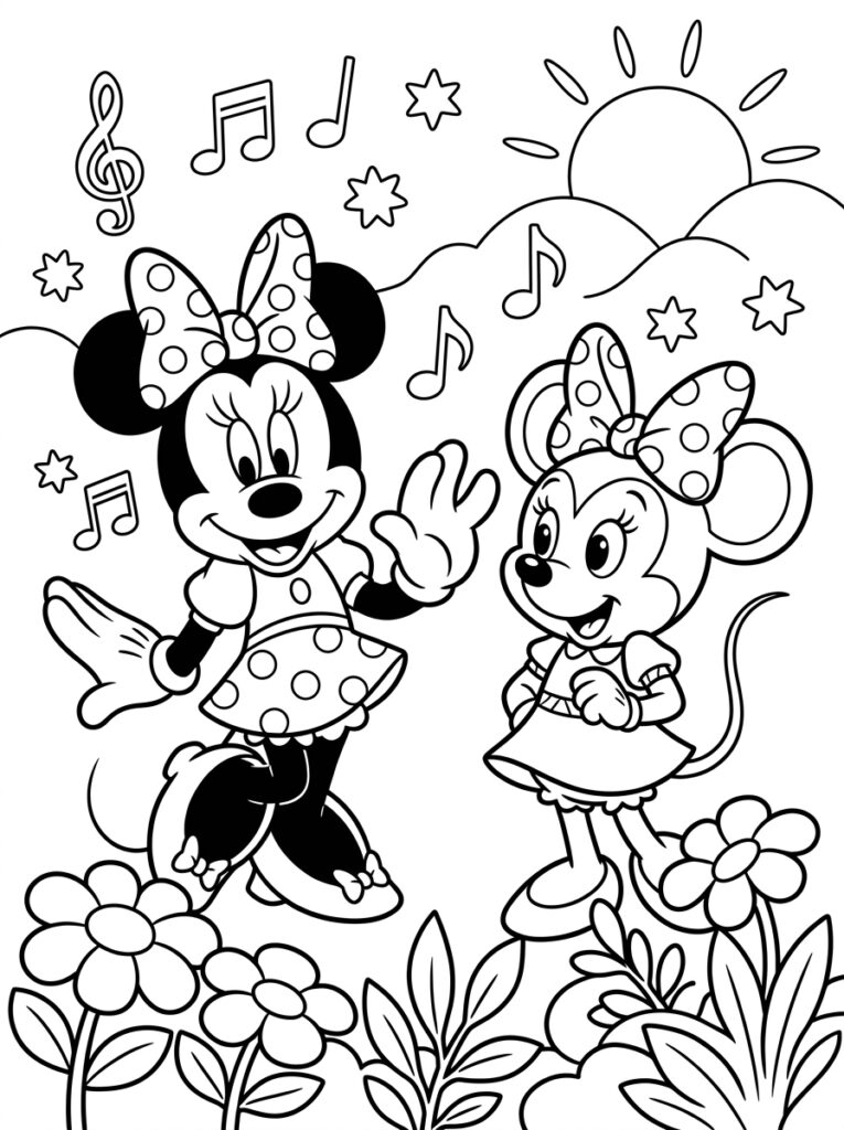 Minnie Mouse Kleurplaten (Gratis PDF Printables) 23 - gratis kleurplaat om te printen
