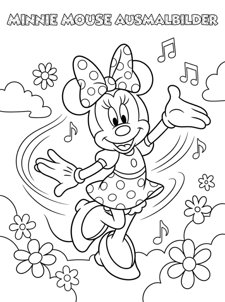 Minnie Mouse Kleurplaten (Gratis PDF Printables) 33 - gratis kleurplaat om te printen