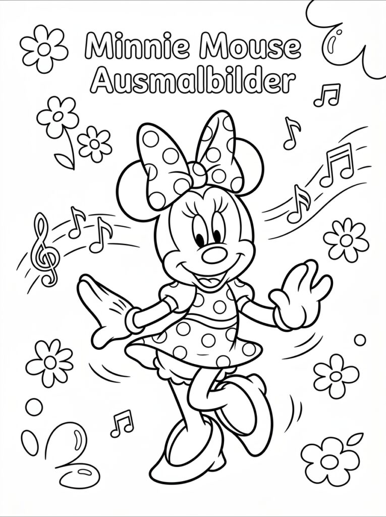 Minnie Mouse Kleurplaten (Gratis PDF Printables) 34 - gratis kleurplaat om te printen