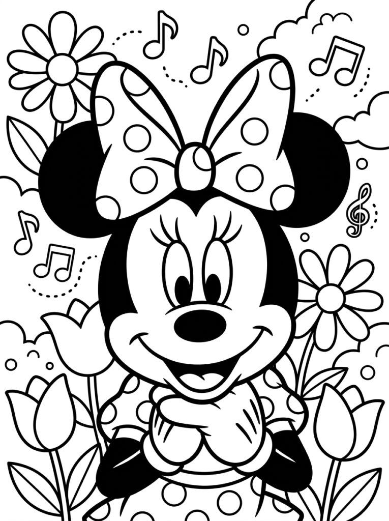 Minnie Mouse Kleurplaten (Gratis PDF Printables) 36 - gratis kleurplaat om te printen