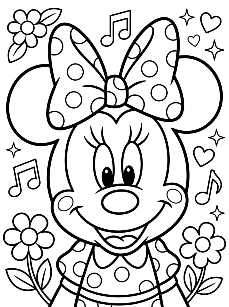 Minnie Mouse Kleurplaten (Gratis PDF Printables) 37 - gratis kleurplaat om te printen