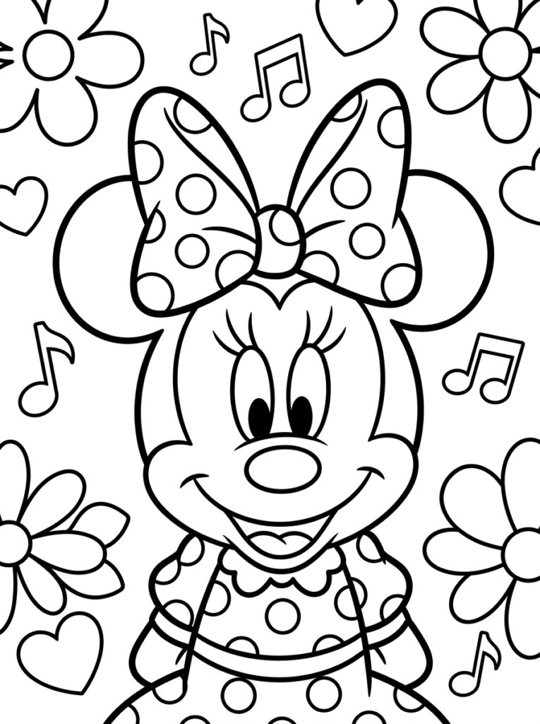 Minnie Mouse Kleurplaten (Gratis PDF Printables) 38 - gratis kleurplaat om te printen