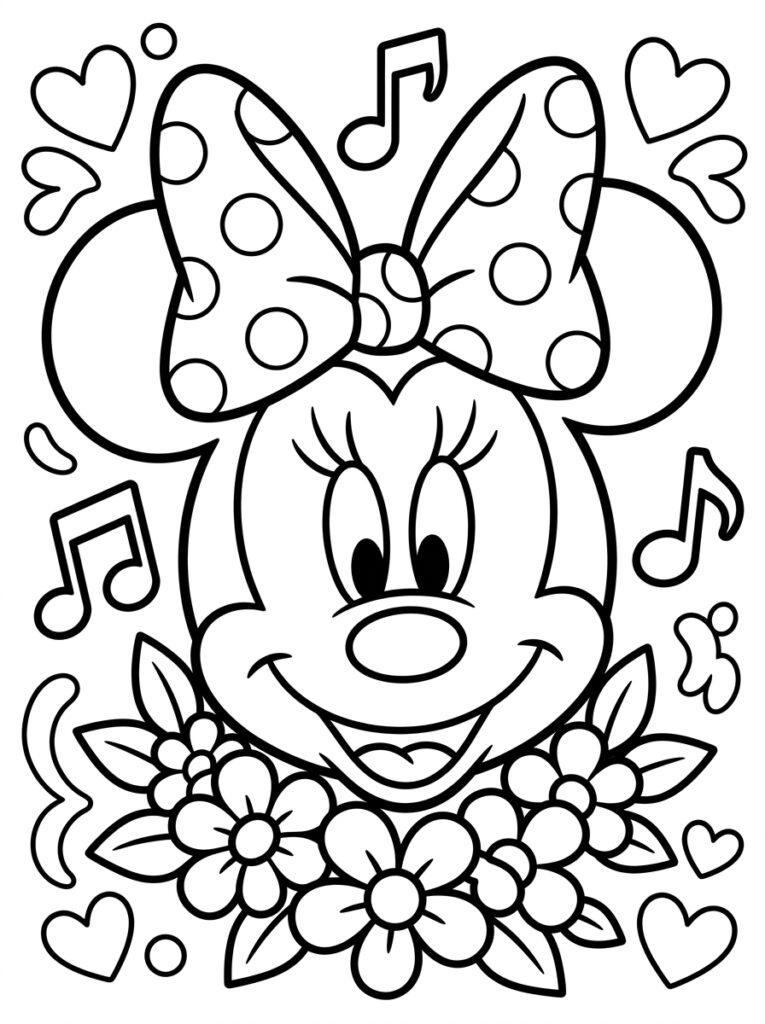 Minnie Mouse Kleurplaten (Gratis PDF Printables) 39 - gratis kleurplaat om te printen
