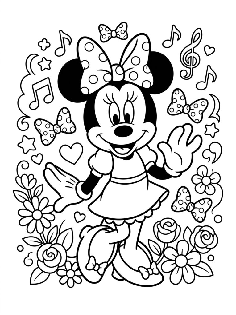 Minnie Mouse Kleurplaten (Gratis PDF Printables) 41 - gratis kleurplaat om te printen