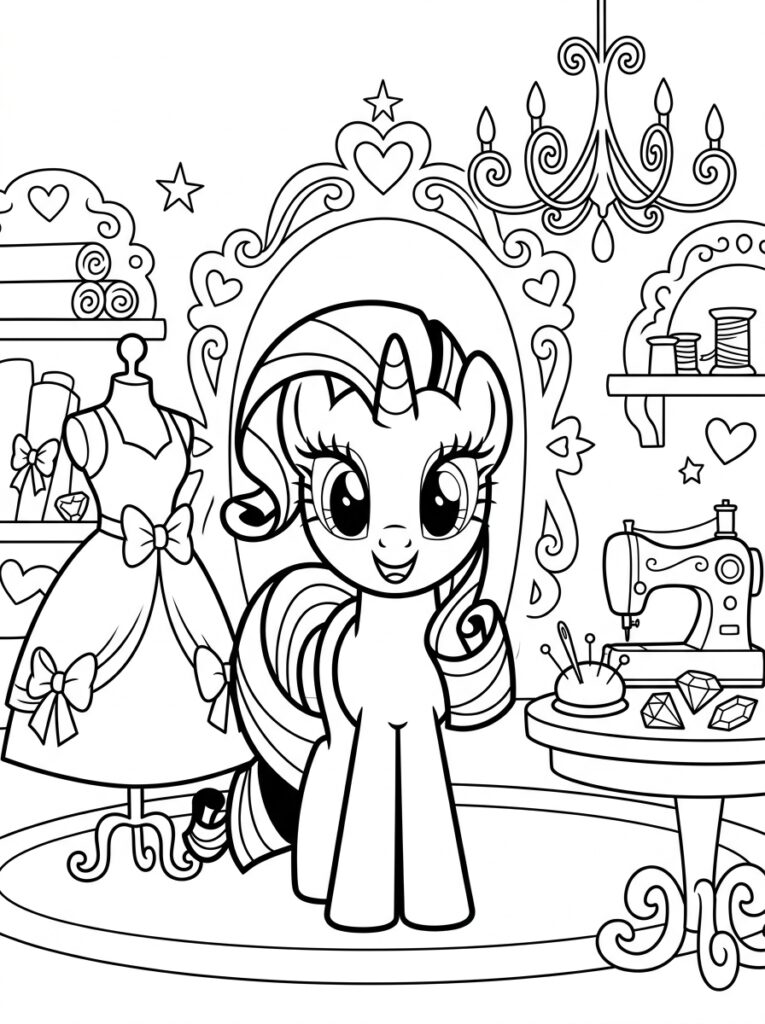 My Little Pony Rarity Kleurplaten (Gratis PDF Printables) 15 - gratis kleurplaat om te printen