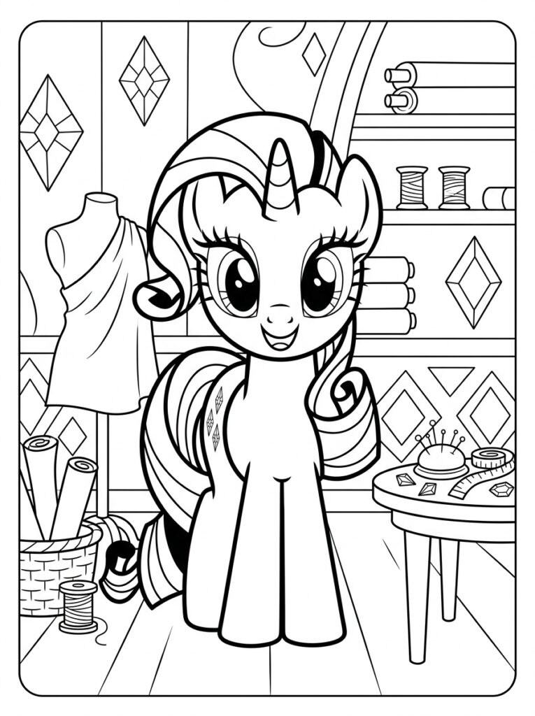 My Little Pony Rarity Kleurplaten (Gratis PDF Printables) 16 - gratis kleurplaat om te printen
