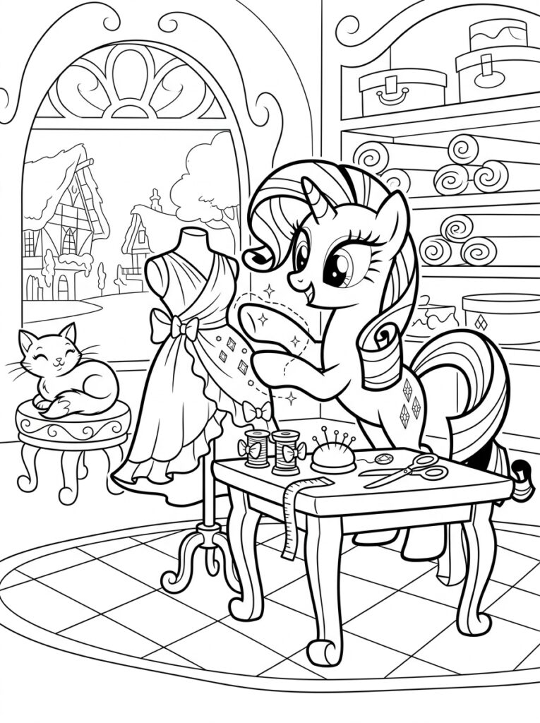 My Little Pony Rarity Kleurplaten (Gratis PDF Printables) 17 - gratis kleurplaat om te printen