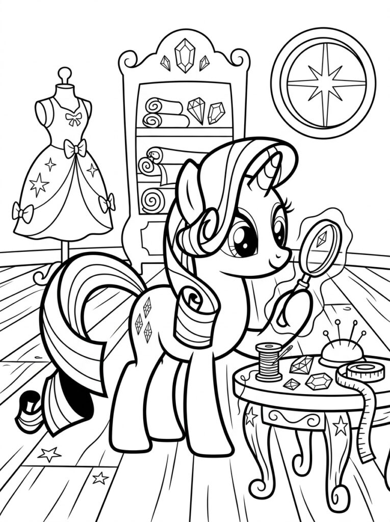 My Little Pony Rarity Kleurplaten (Gratis PDF Printables) 18 - gratis kleurplaat om te printen