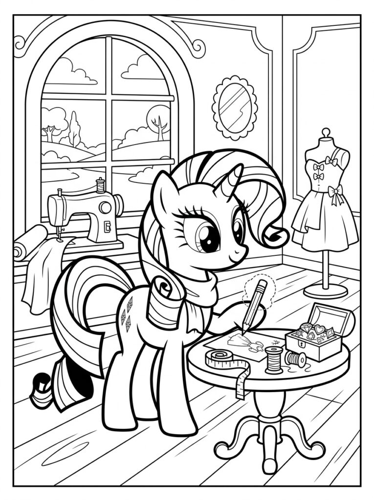 My Little Pony Rarity Kleurplaten (Gratis PDF Printables) 19 - gratis kleurplaat om te printen