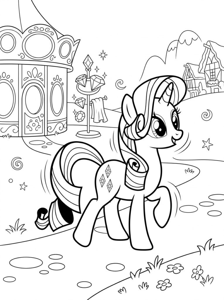 My Little Pony Rarity Kleurplaten (Gratis PDF Printables) 26 - gratis kleurplaat om te printen