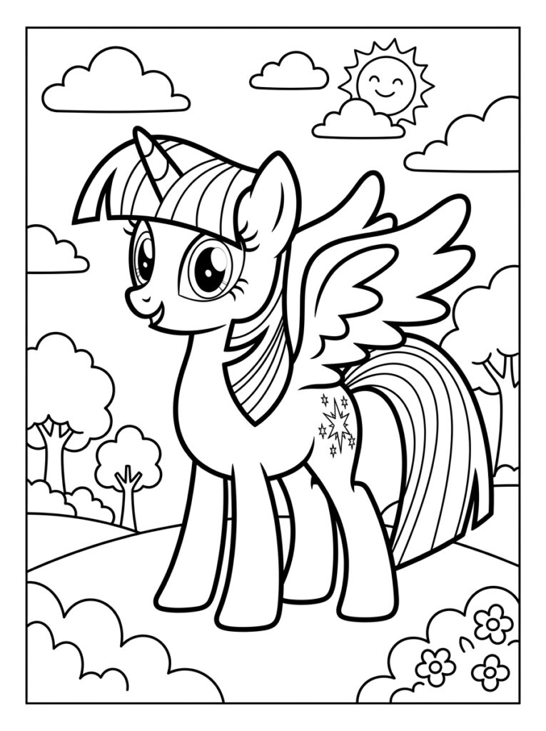 My Little Pony Kleurplaten (Gratis PDF Printables) 01 - gratis kleurplaat om te printen