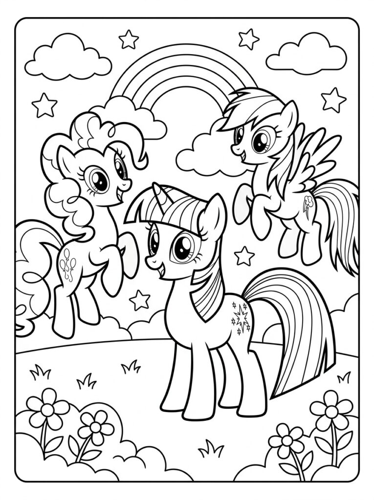 My Little Pony Kleurplaten (Gratis PDF Printables) 02 - gratis kleurplaat om te printen