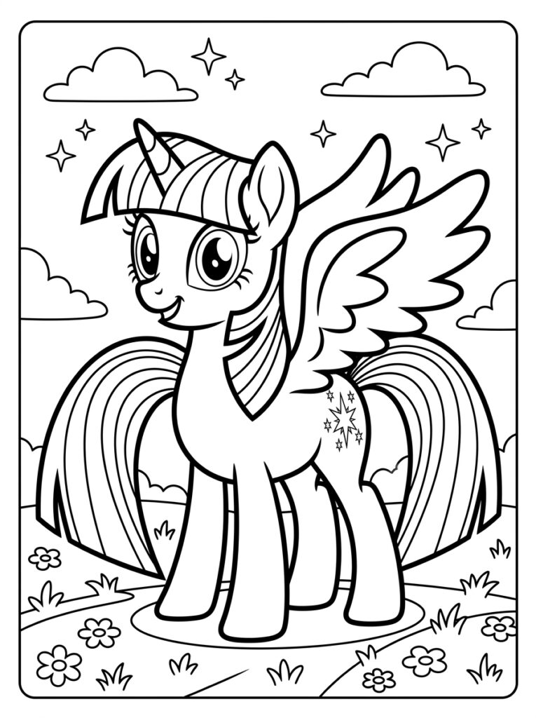 My Little Pony Kleurplaten (Gratis PDF Printables) 03 - gratis kleurplaat om te printen