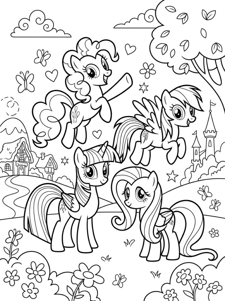 My Little Pony Kleurplaten (Gratis PDF Printables) 11 - gratis kleurplaat om te printen