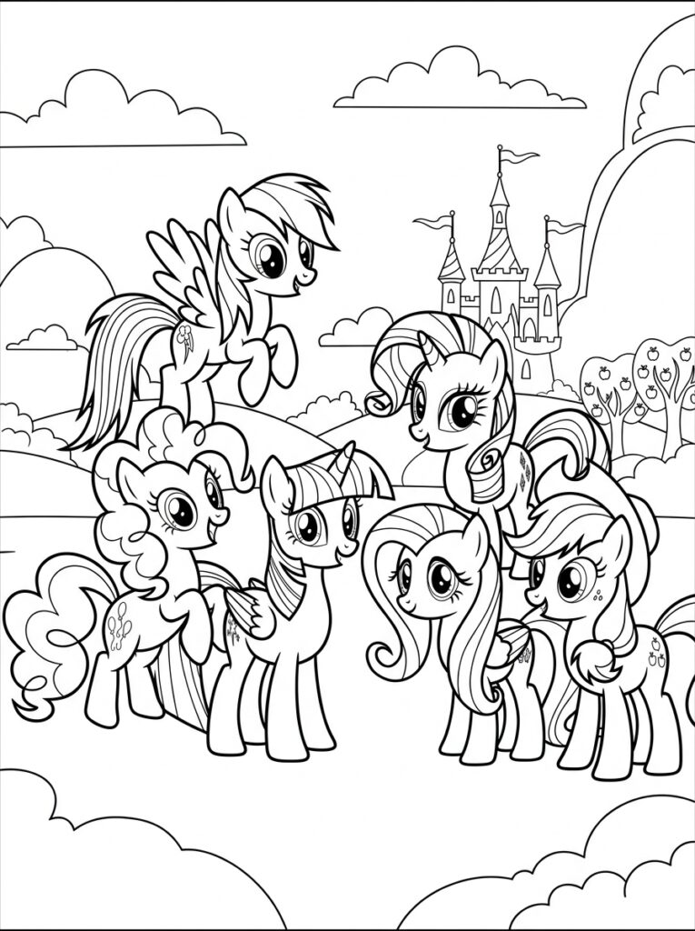 My Little Pony Kleurplaten (Gratis PDF Printables) 14 - gratis kleurplaat om te printen