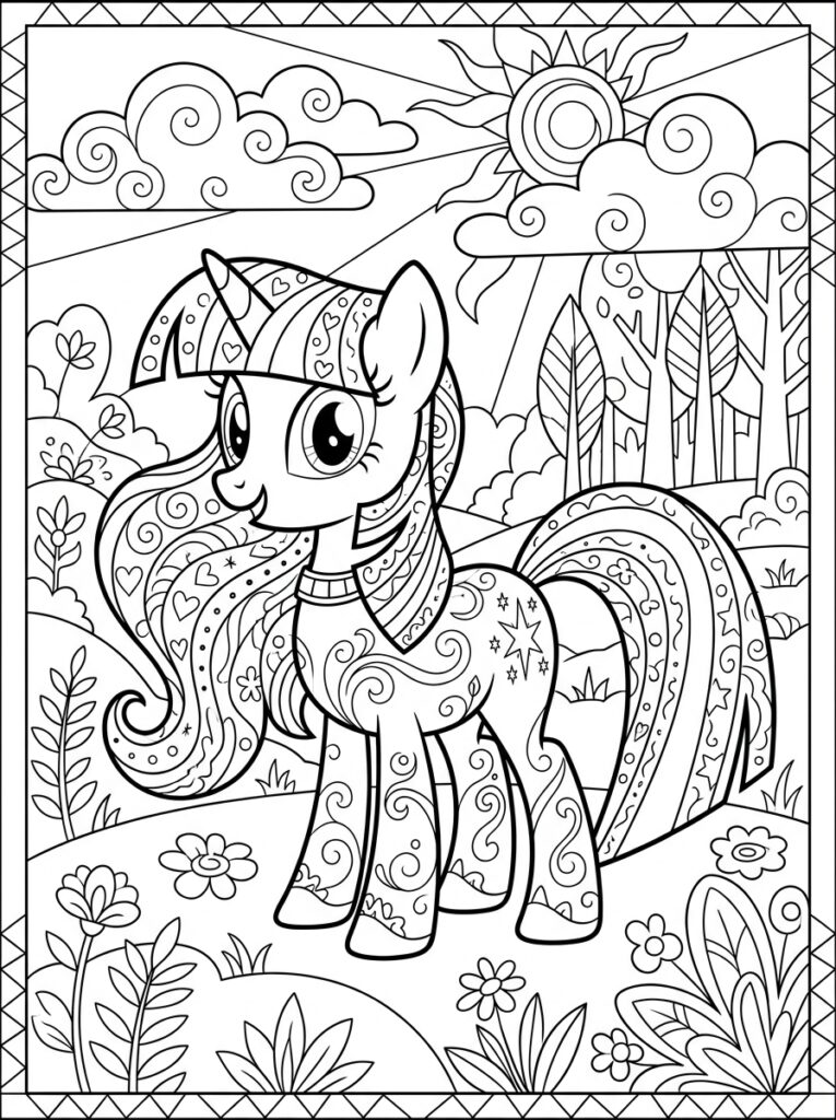 My Little Pony Kleurplaten (Gratis PDF Printables) 16 - gratis kleurplaat om te printen