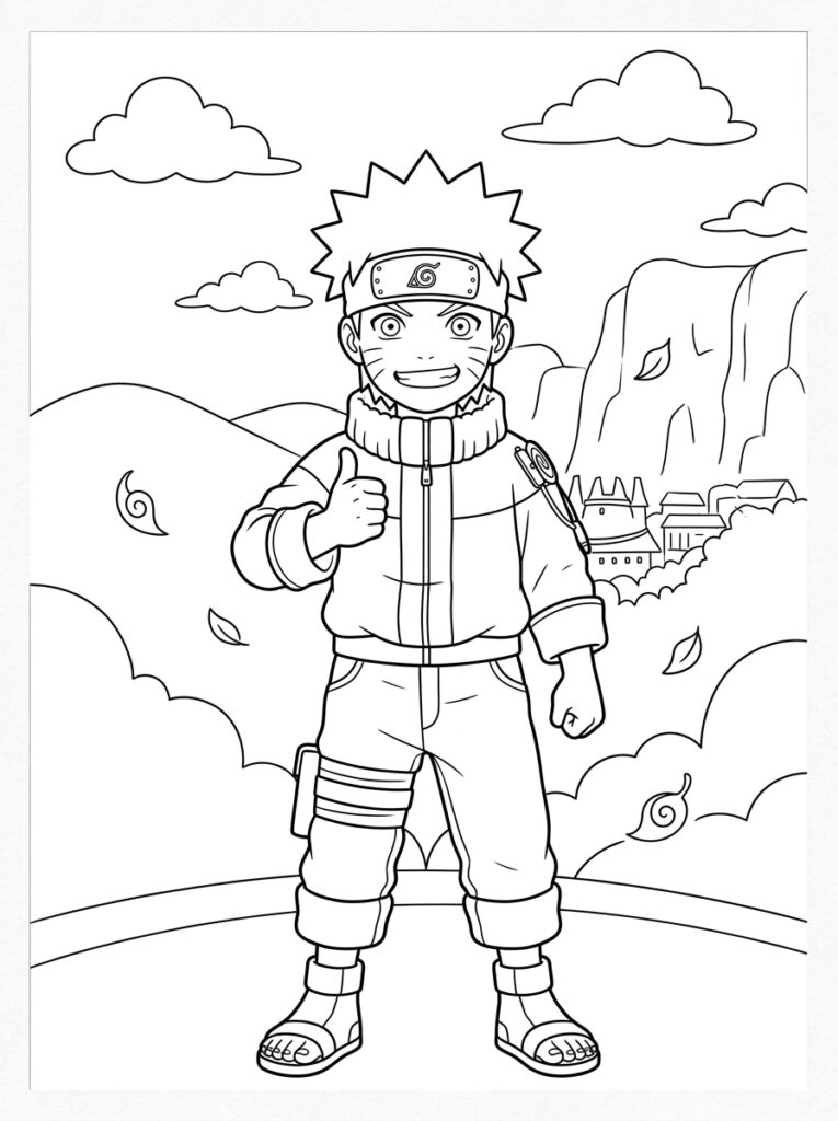 Naruto Kleurplaten (Gratis PDF Printables) 03 - gratis kleurplaat om te printen