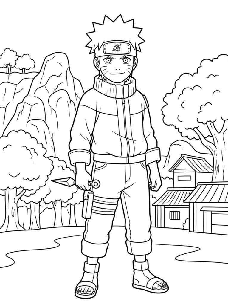 Naruto Kleurplaten (Gratis PDF Printables) 04 - gratis kleurplaat om te printen