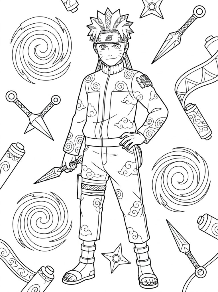 Naruto Kleurplaten (Gratis PDF Printables) 06 - gratis kleurplaat om te printen