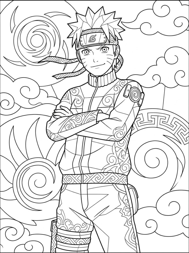 Naruto Kleurplaten (Gratis PDF Printables) 07 - gratis kleurplaat om te printen