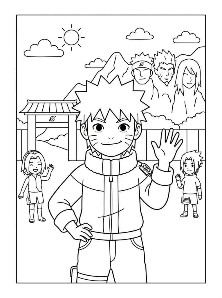 Naruto Kleurplaten (Gratis PDF Printables) 08 - gratis kleurplaat om te printen