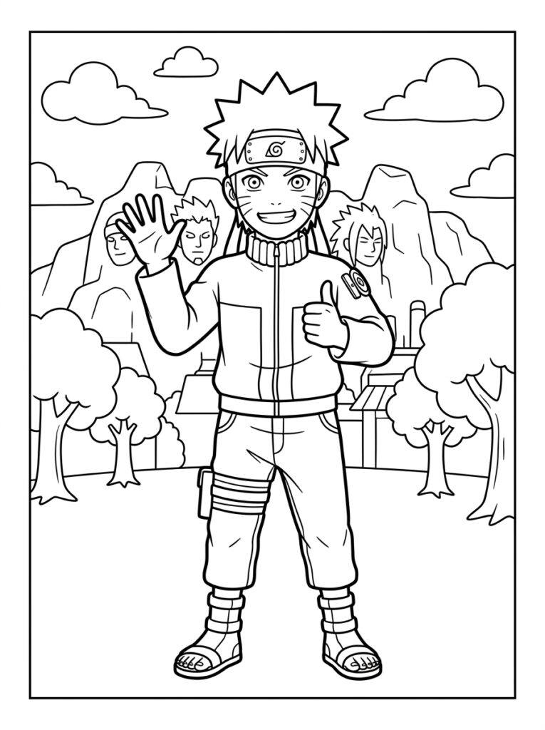 Naruto Kleurplaten (Gratis PDF Printables) 09 - gratis kleurplaat om te printen