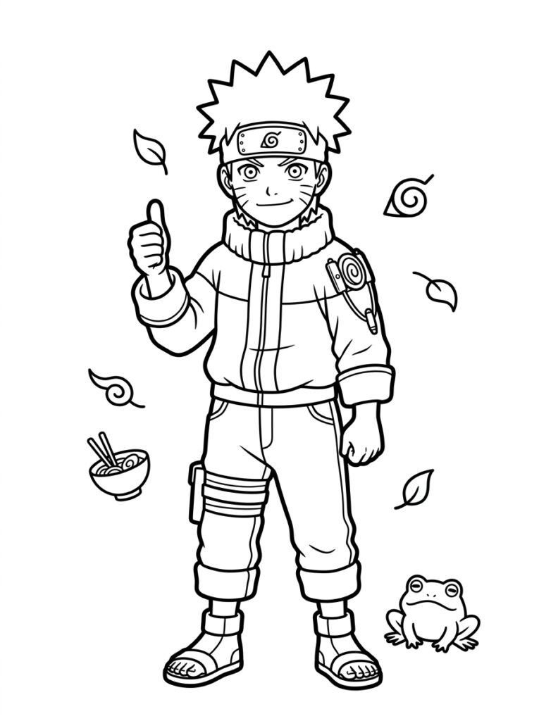 Naruto Kleurplaten (Gratis PDF Printables) 10 - gratis kleurplaat om te printen