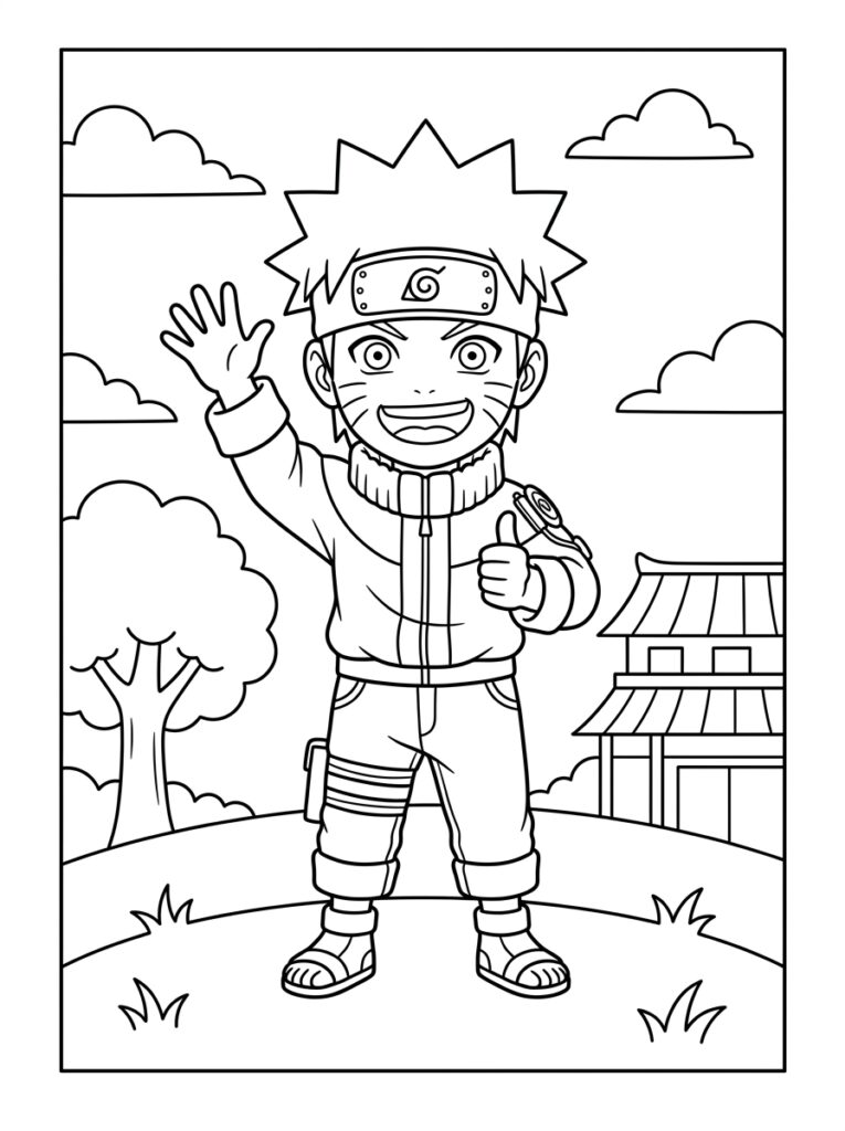 Naruto Kleurplaten (Gratis PDF Printables) 11 - gratis kleurplaat om te printen