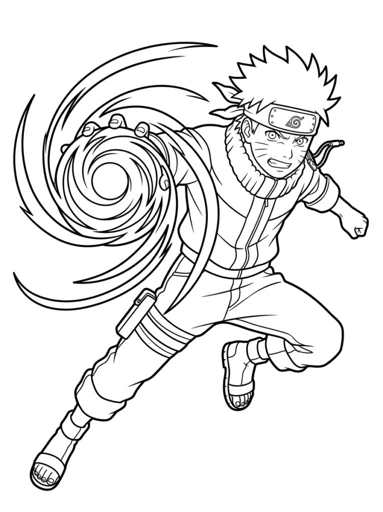 Naruto Kleurplaten (Gratis PDF Printables) 14 - gratis kleurplaat om te printen