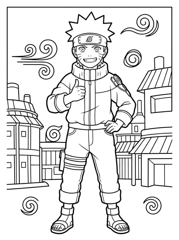Naruto Kleurplaten (Gratis PDF Printables) 29 - gratis kleurplaat om te printen